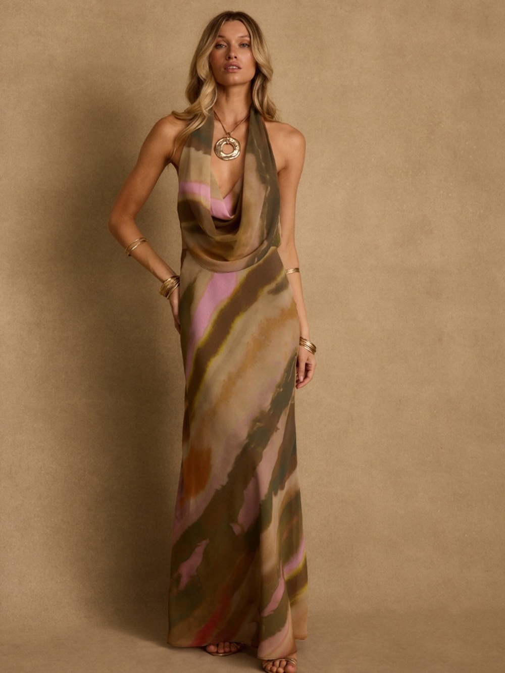 12th Tribe Windansea Abstract Maxi Dress Size MM